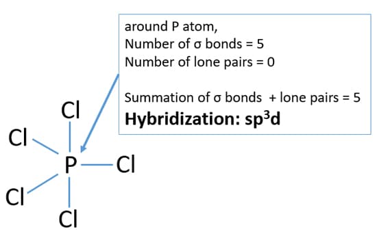 hybridization of PCl5